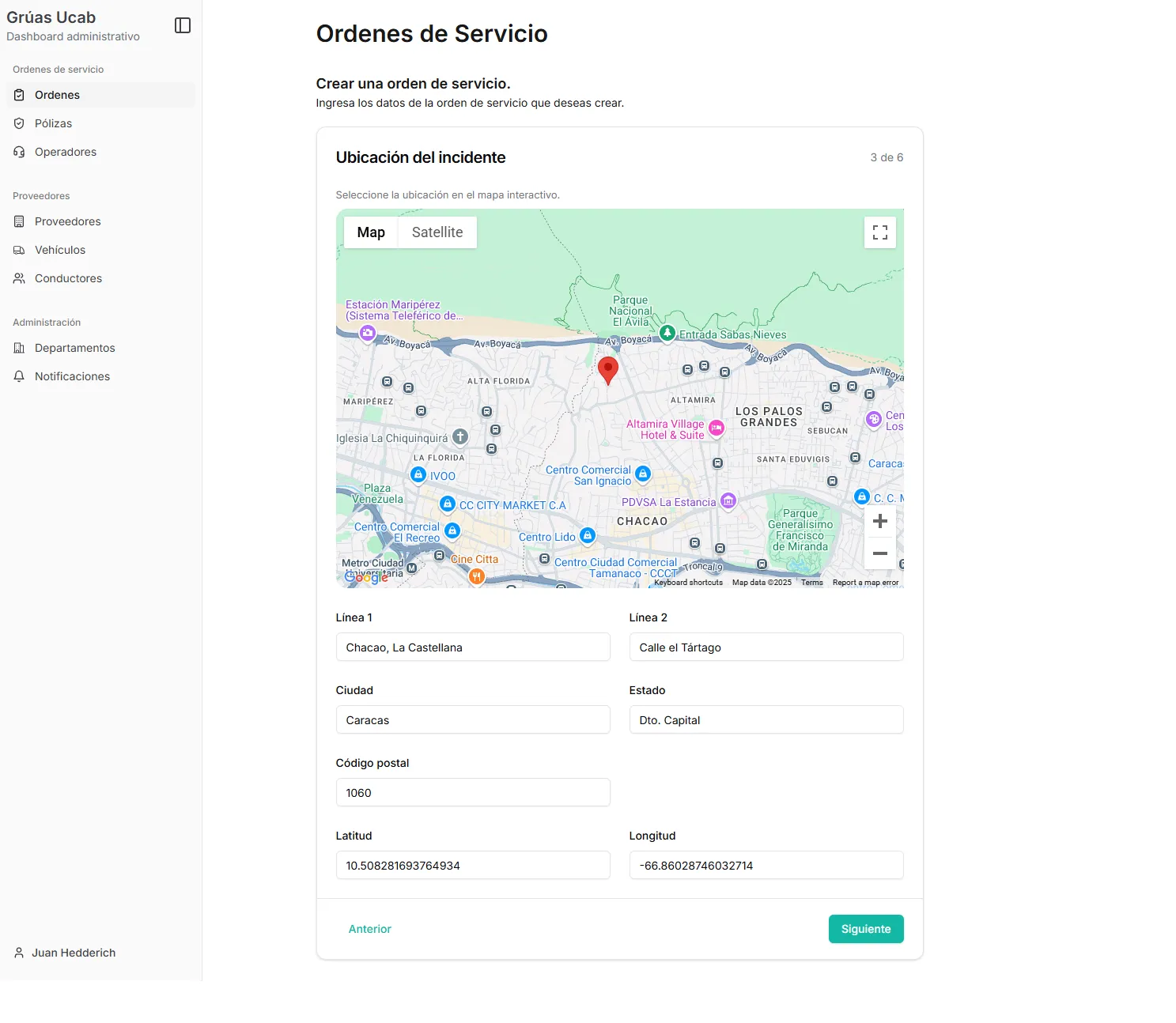 Creación y asignación de órdenes